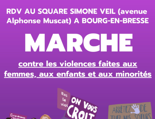 25 novembre : Marche pour éradiquer les violences faites aux femmes !