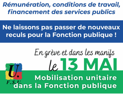 13 mai pour la défense de la Fonction Publique